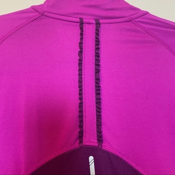 Champion Magenta Long Sleeve Zip Front Pullover Shirt - Picture 6 of 11